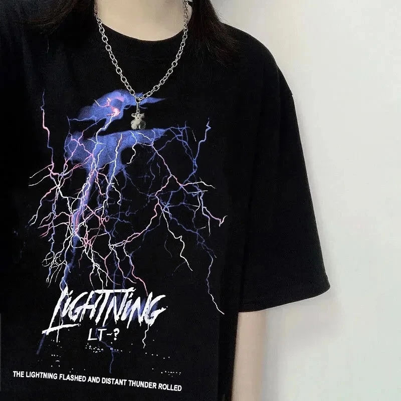 

women's Short-sleeved T-shirt women 2021 summer thin loose and breathable casual top Harajuku Punk Diablo vintage size clothes
