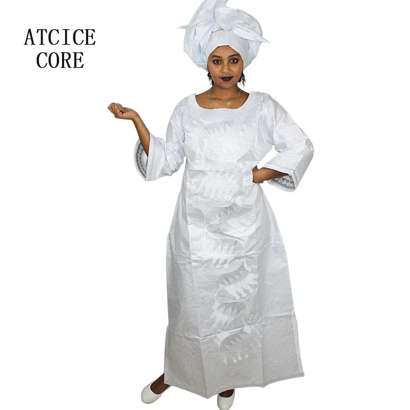 Женское платье с вышивкой в африканском стиле длинное шарфом большие