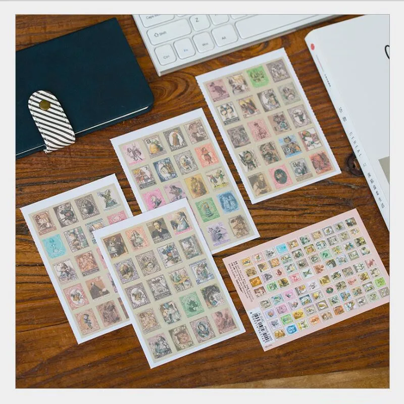 4 шт./лот новые винтажные наклейки из серии сделай сам с этикетками Alice/4 листа в