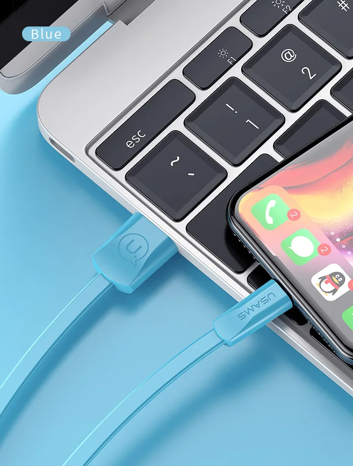 3 шт./партия кабель для мобильного телефона для iPhone 7 plus, USAMS USB кабель для передачи данных для iPhone X 8 7 6 5S se кабель для зарядного устройства для iPad 8-контактный кабель