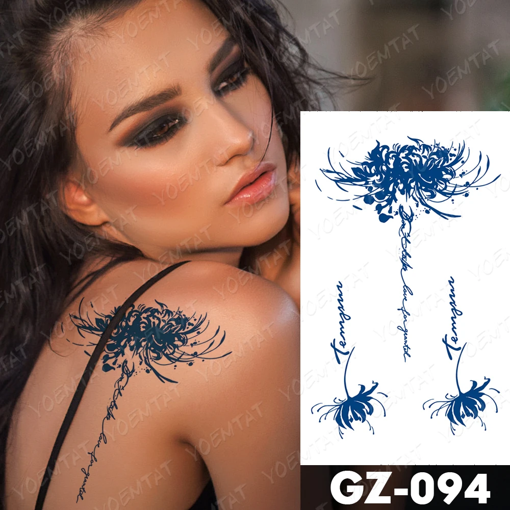 

Juice Lasting Waterproof Temporary Tattoo Stickers Mandala Flower Peony Rose Flash Tattoos Totem Woman Body Art Fake Tatto Male
