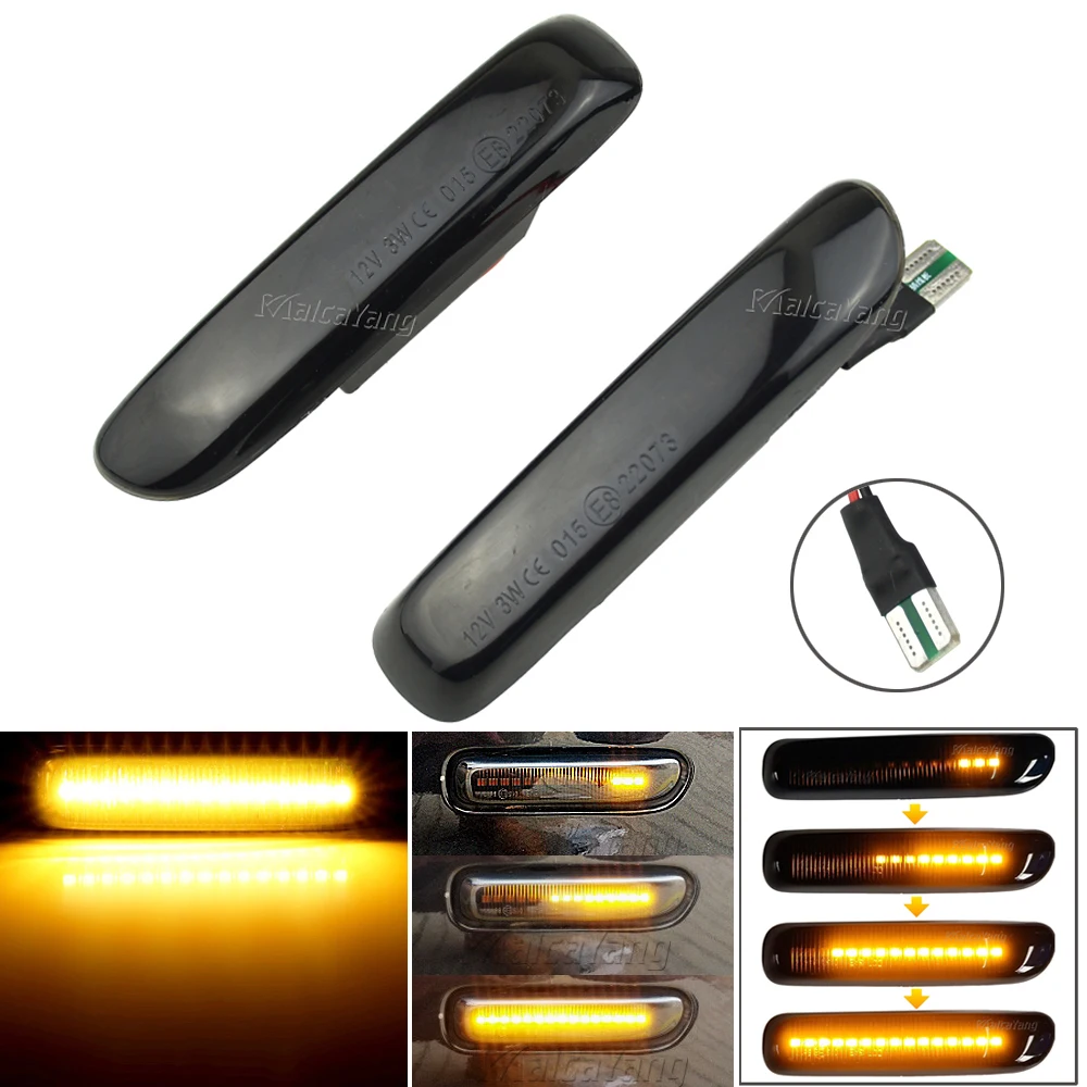 Side Marker Flowing Dynamic Blinker LED Turn Signal Light For BMW E46 3 Series Limo Coupe Compact Cabriolet Touring