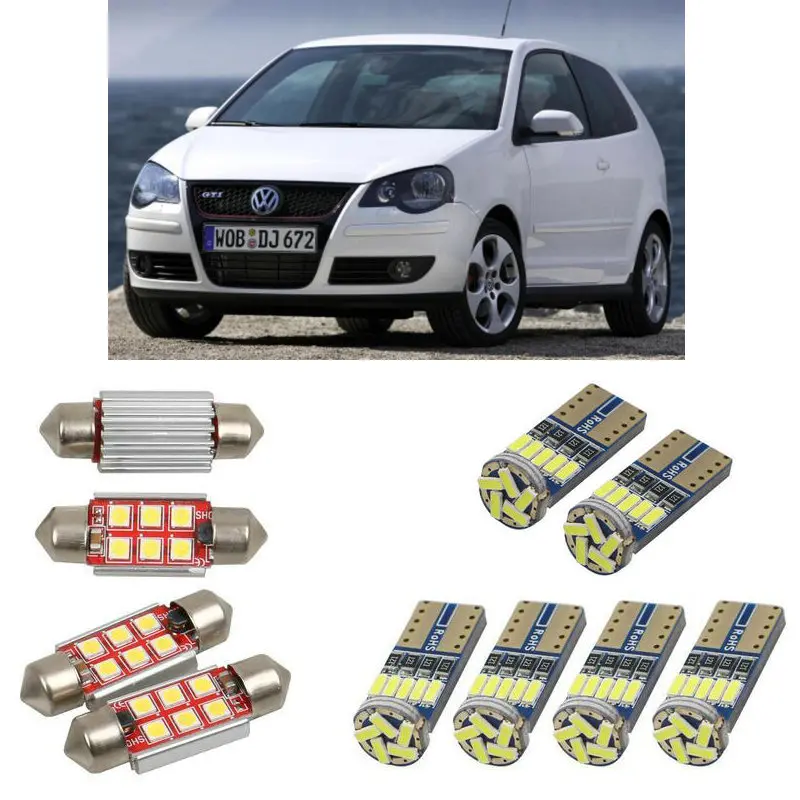 

Interior led Car lights For Volkswagen polo saloon 9a4 9a2 9n2 car accessories License Plate Light 10pc