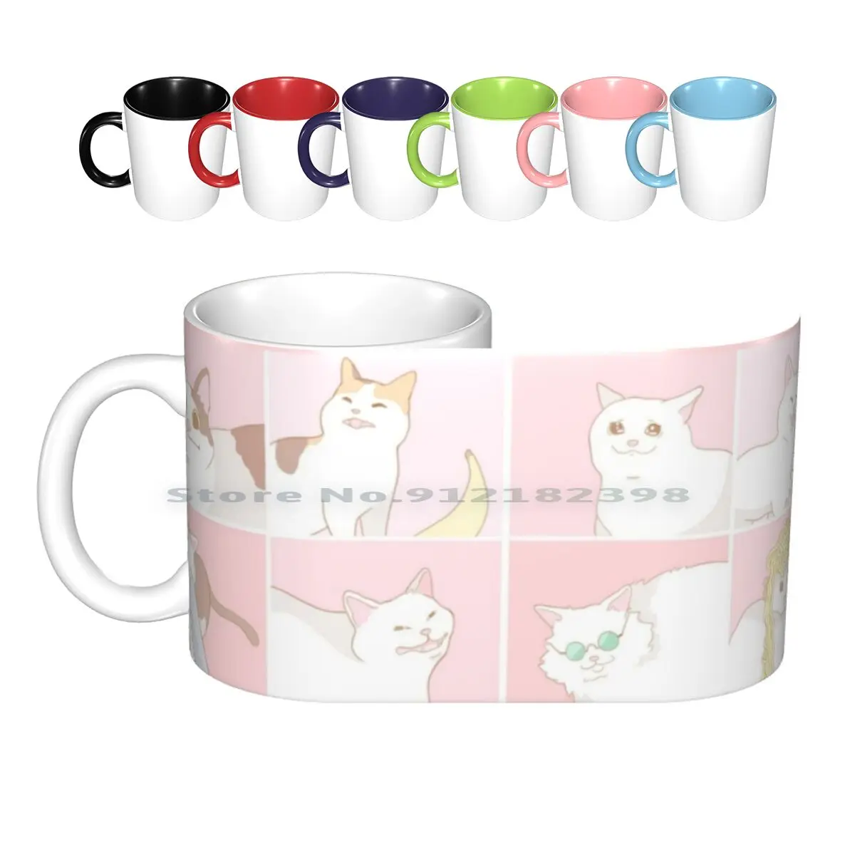 

Meme Cats Ceramic Mugs Coffee Cups Milk Tea Mug Meme Cats Memes Cat Pastel Pastel Pink Angry Cat No Banana Aesthetic Creative