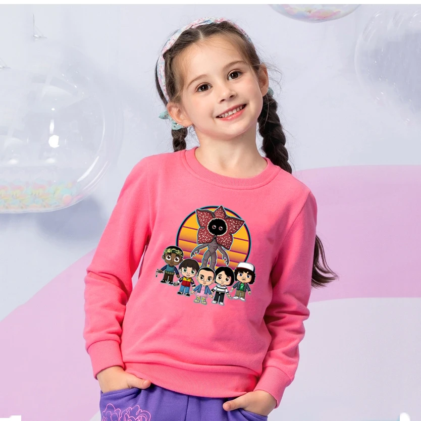 

2019 Toddler Kids Baby Girl Stranger Things Print Hoodies Sweatshirts Clothes Infant Baby Girl Winter Pullover Hoodies Outfits