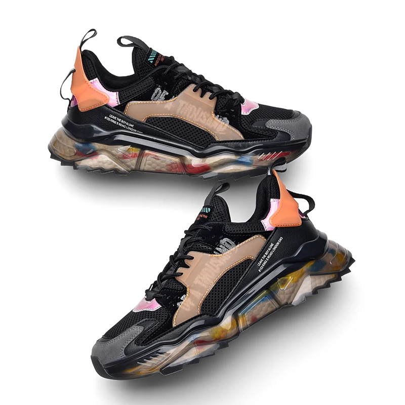 

Кроссовки мужские, на плоской подошве, массивные, сетчатые