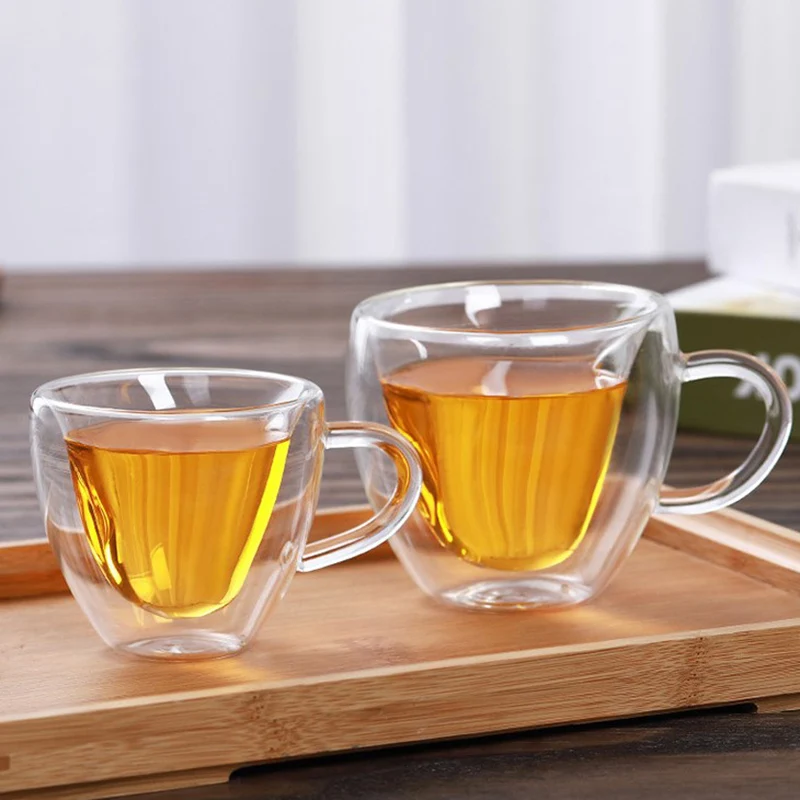 

1pc Heat-resistant Double Wall Glass Cup Beer Coffee Cups Handmade Drink Mug