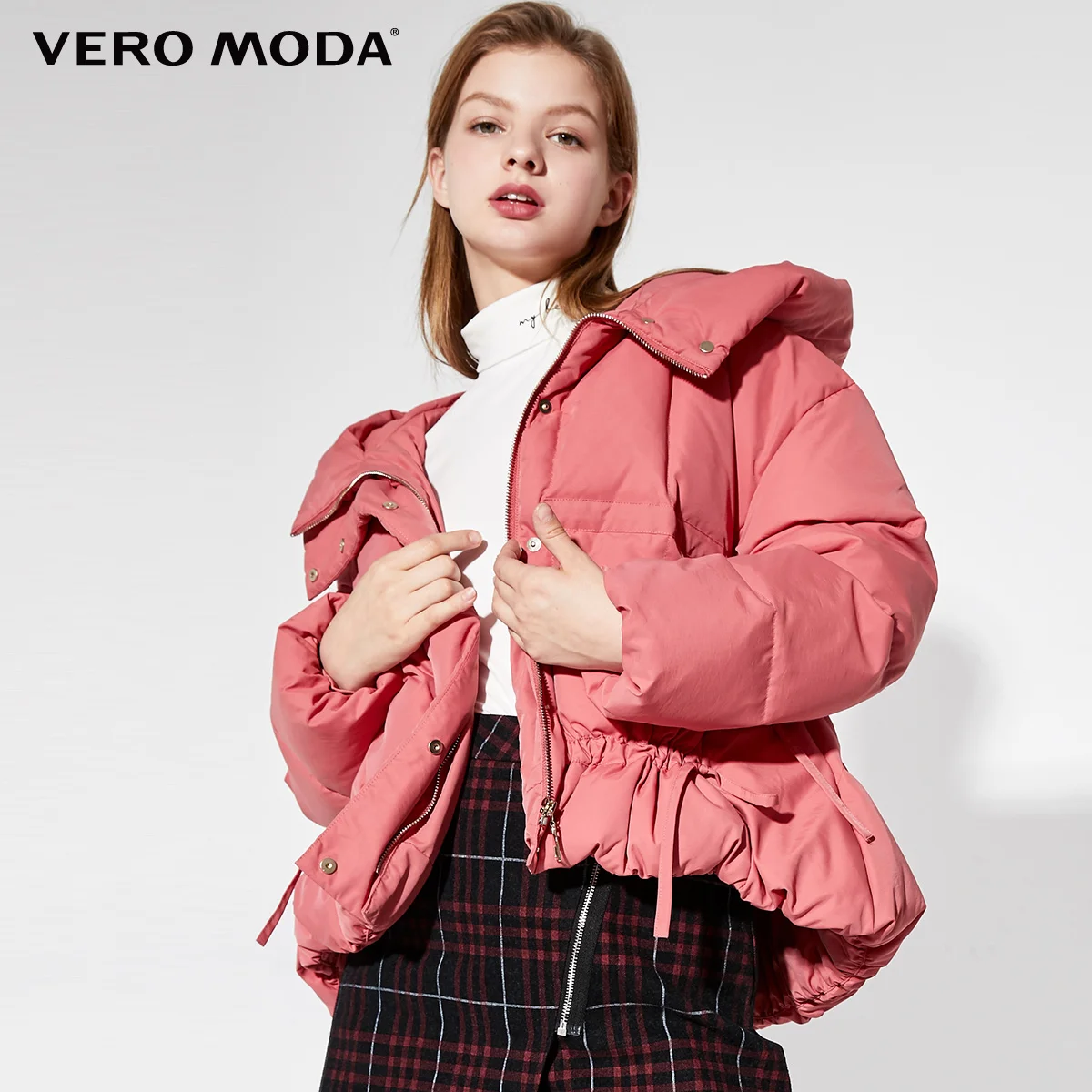 Vero Moda женский Двусторонний пуховик с капюшоном на шнуровке | 319423513 - Цвет: Mineral red
