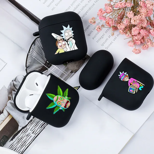 Rick and Morty Soft Black matte Case For AirPods Pro 2 1 3