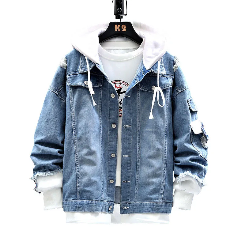 Модные весенние мужские джинсы Chaquetas красивые плюшевые джинсовые куртки
