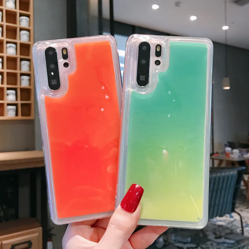 Светящийся песочный Жидкий чехол для Xiaomi Redmi Note 7 мягкий телефона Неоновый песок