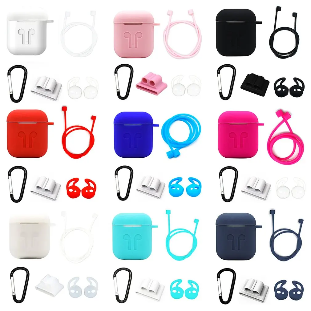5 шт./компл. силиконовый чехол для Airpods Защитный анти потерянный провод наушников