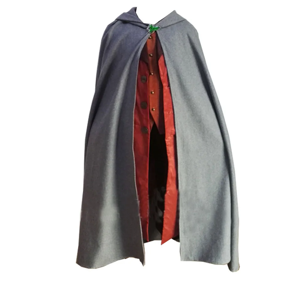 Cloak Only Костюм Хоббита Фродо, костюм для косплея, полный комплект из фильма «Властелин Колец», топ+ жилет+ накидка+ штаны на заказ - Цвет: Cloak Only