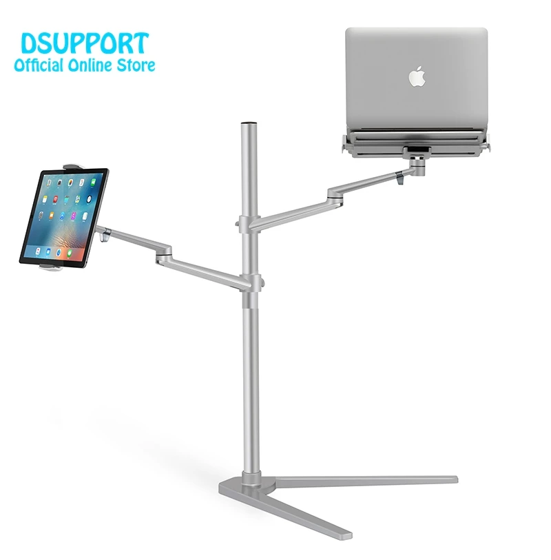 UP-8AA Multifunction 3 in1 Computer Floor Stand forLaptop/Tablet PC/Smartphone Holder Height/Angle Adjustable