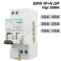 schneider electric idpna 1pn 2p ac 25 40a 30ma mini leakage circuit breaker switch residual current operation protection device