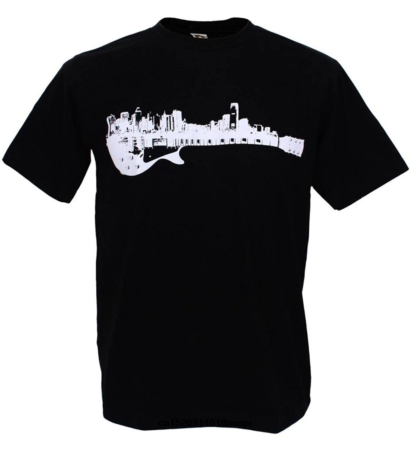Футболка мужская мода Бэнкси гитара город ретро трафарет искусство хлопок