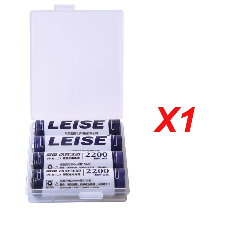 Leise 2200mah AA Аккумуляторная Батарея NIMH 2A 14500 1,2 v батареи с чехол батареи для дистанционного управления игрушки Микрофон - Цвет: 4pcs