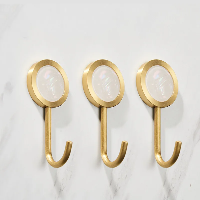 

Creative Golden Metal Hooks Bathroom Wall Robe Hooks Coat Hanger Door Hooks Bathroom Accessories Punch-free Home Decorations