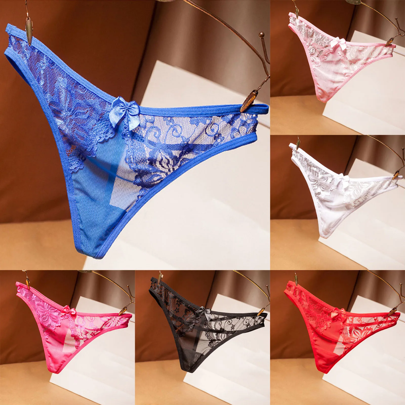 

FREE OSTRICH Underwear Women sexy perspective breathable ultra-thin lace mesh hollow thong low waist Lady panties