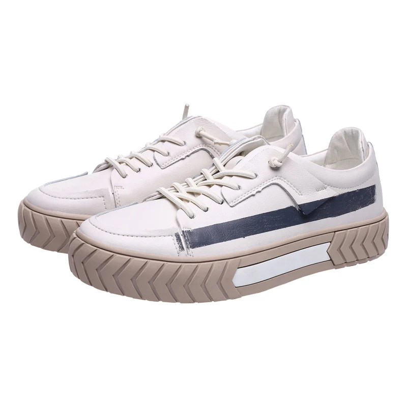 beige Мужские кроссовки из натуральной коровьей кожи; роскошные удобные модные мужские туфли для взрослых;# MP9269-1 - Цвет: beige