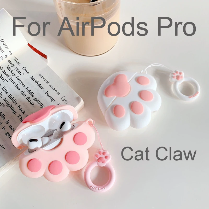 Чехол для беспроводных наушников Apple AirPods Pro силиконовый чехол с милым котом