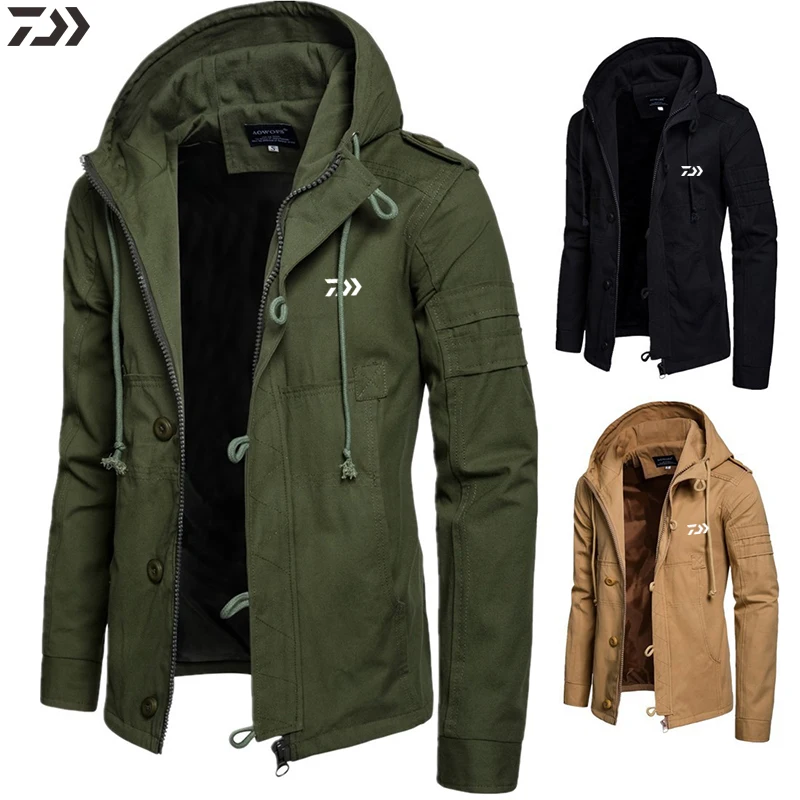

Daiwa Jacket Fishing Clothing Winter Autumn Winter Warm Fishing Jackets Men Fleece Thick Outdoor Sport Wear Fishing Shirts
