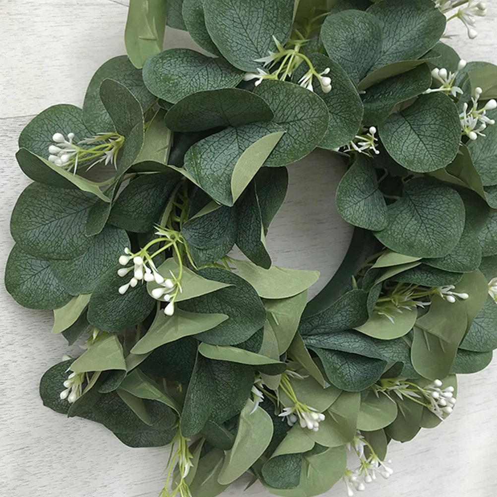 1 шт. эвкалиптовая симуляция венка в виде листьев зеленого листа Искусственные