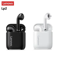 lenovo lp2 tws bluetooth 5 0 earbuds true wireless stereo bass music earphone waterproof noise reduction sport headset with mic