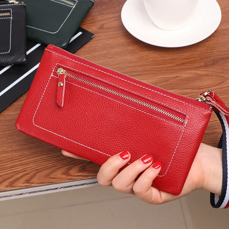 

New Style Mobile Phone Zipper Leather Small Bag Handbag Women Clutch Bag
