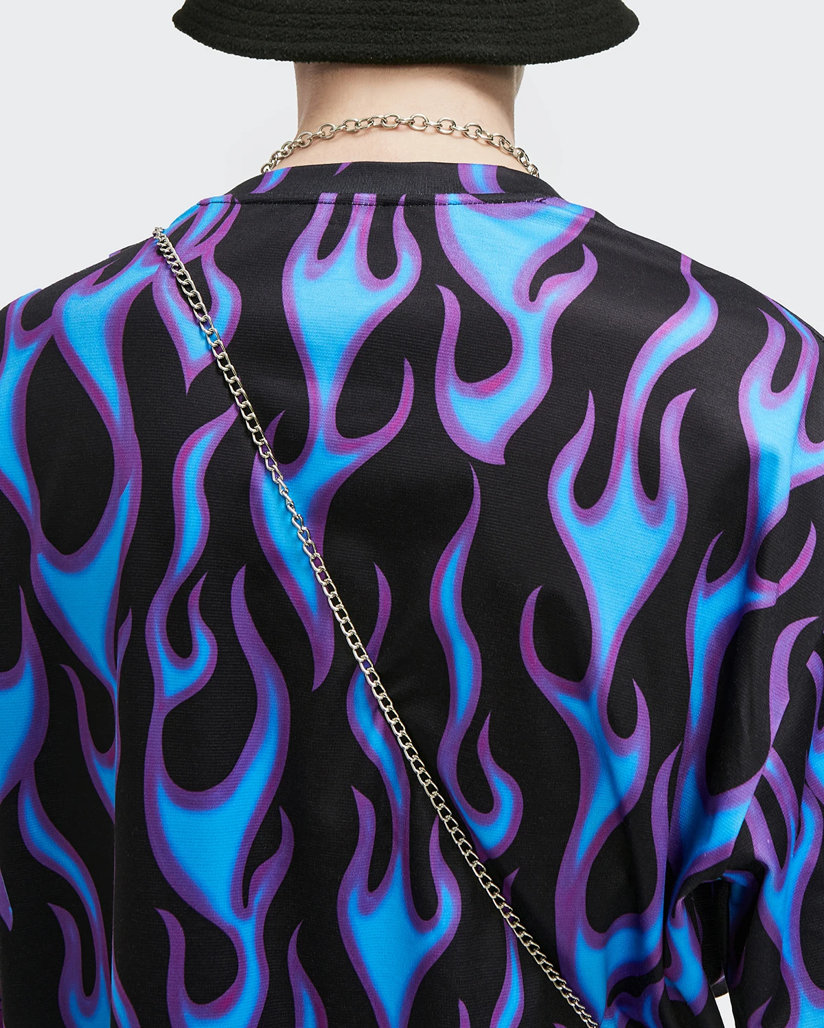 

Flame Color Contrast Print T-shirt Men Fashion O-neck Short Sleeve Pullover Tops Summer Casual Sudadera Hombre Couple Clothing