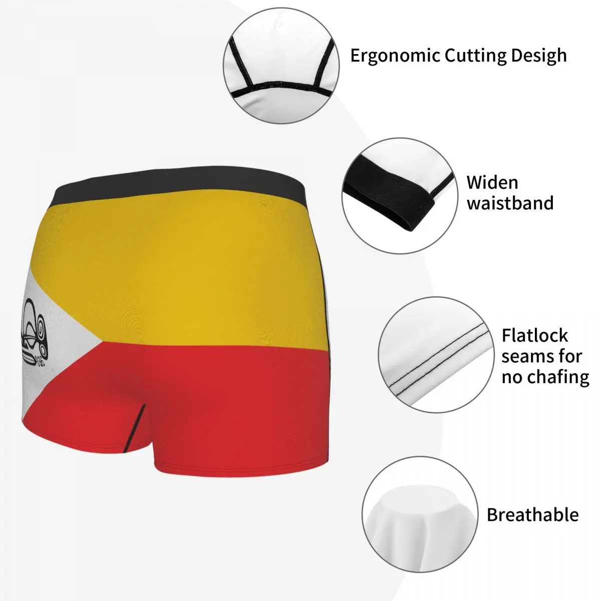 Flag Of Marquesas Islands Men's Boxer Briefs Flags of the regions of France Humor Graphic Men's boxer leggings