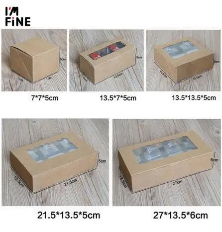 20 упаковочная бумажная коробка для печенья из крафт бумаги свадьбы торта с