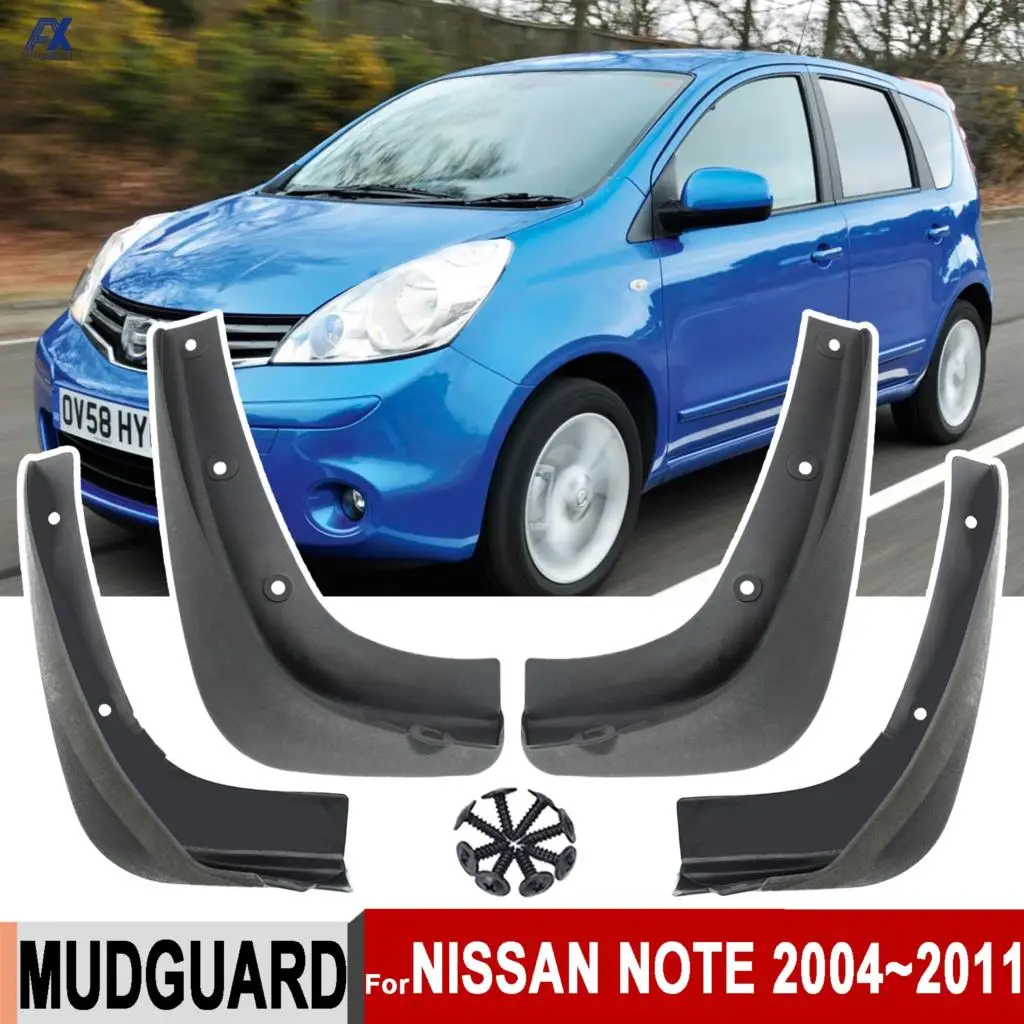 

4Pcs Mudguards Splash Guards For Nissan Note E11 Gen 1 2004-2011 Mudflaps Mud Guards Flaps Fender 2005 2006 2007 2008 2009 2010