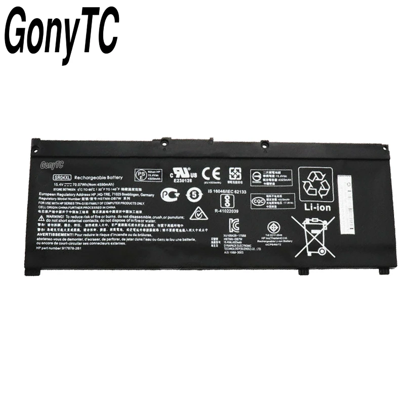 GONYTC SR04XL аккумуляторная батареядля ноутбука HP двумя способами Женские 15-CE