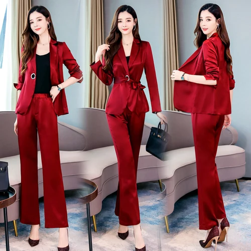 

Elegant Womens Office Sets OL Women's Suit 2 Piece Set Top And Pants Ensemble Femme Deux Pieces Conjunto Feminino Korean Set