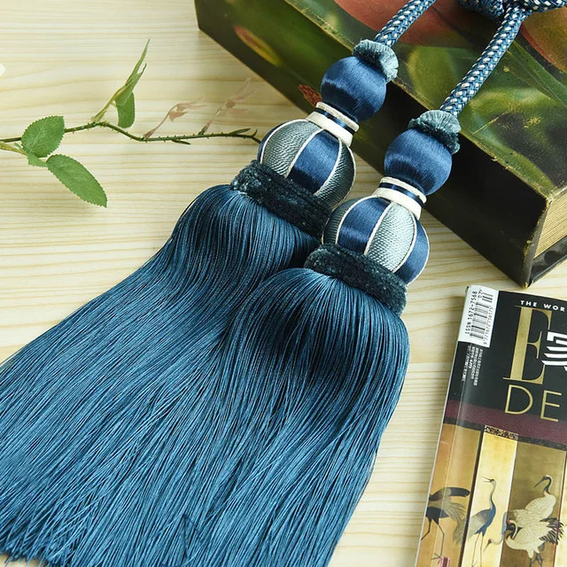 

1PC Curtain Brush Tiebacks Tassel Fringe Hanging Belt Balls Curtain Accessories Holderback Tie Backs Lashing Bind