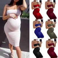 2021 women pregnancy dress sexy solid maternity pregnant o neck sleeveless nursing boho dress clothes for pregnant women dress2