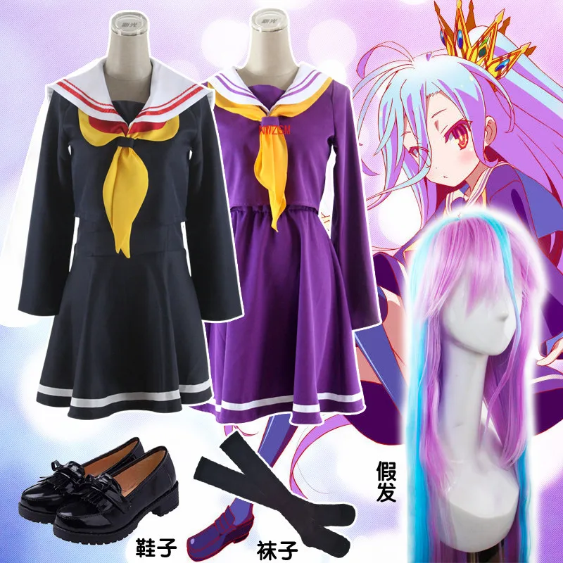 

Костюм Широ для косплея «No Game No Life», женская одежда, парики, костюм моряка, японская школьная форма, Хэллоуин