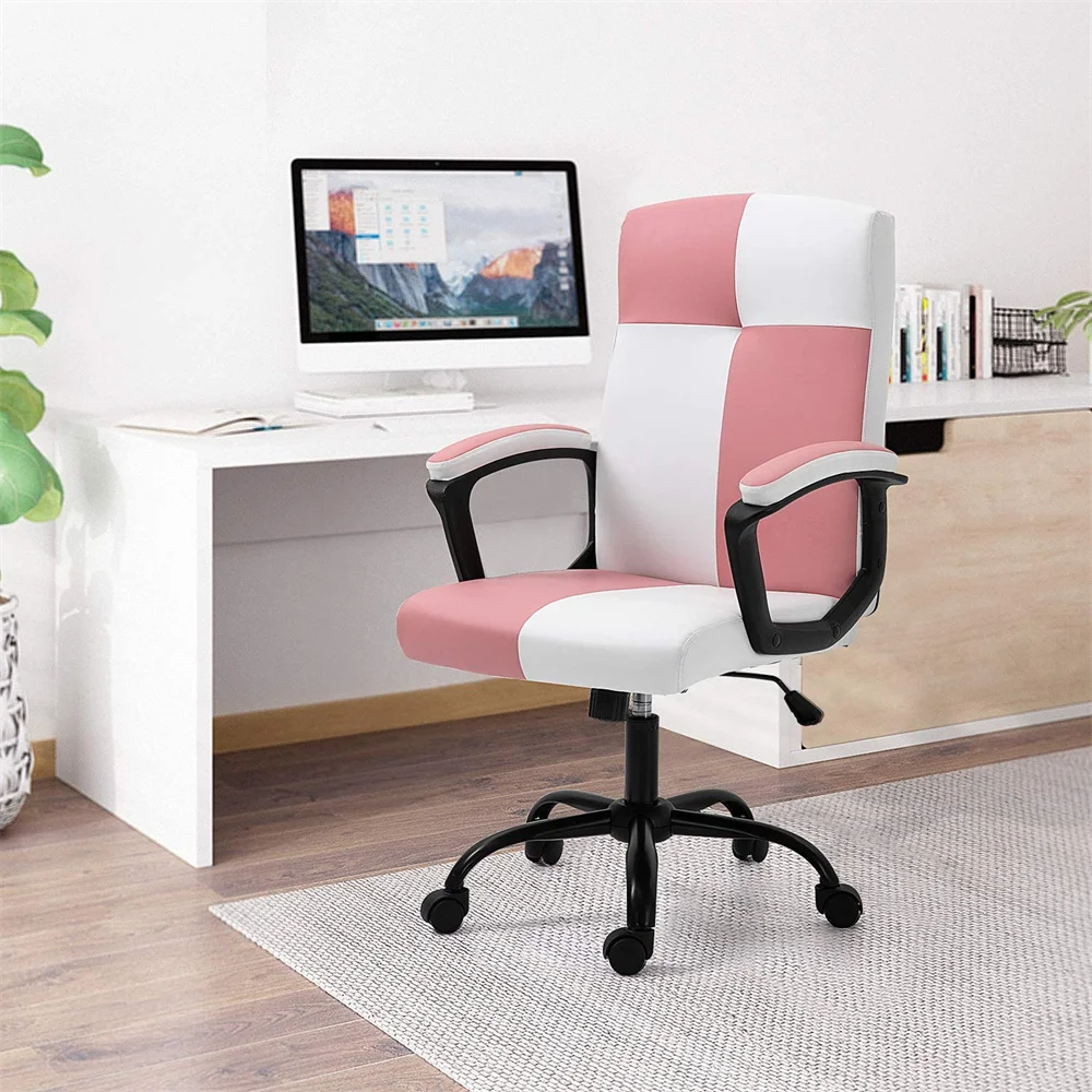 

Office Desk Chair High Back Computer Chair PU Leather Executive Chair Rolling Swivel Adjustable Task Chair with Wheels for women