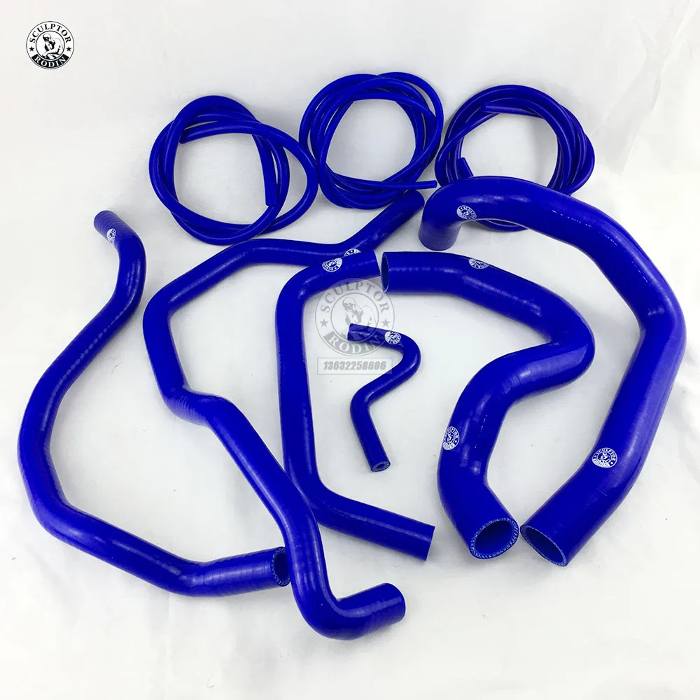 k8-126-127 blue Силиконовый шланг радиатора+ вакуумный шланг комплект для Alfa Romeo GT 147 156 1.9L JTD 2003-2010(9 шт.) красный/синий/черный - Цвет: k8-126-127 blue
