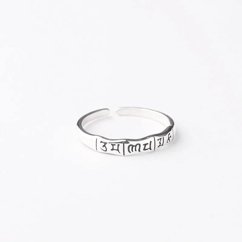 925 Sterling Silver Tibetan Om Mani Padme Hum Open Ring Jewelry A3545 | Украшения и аксессуары