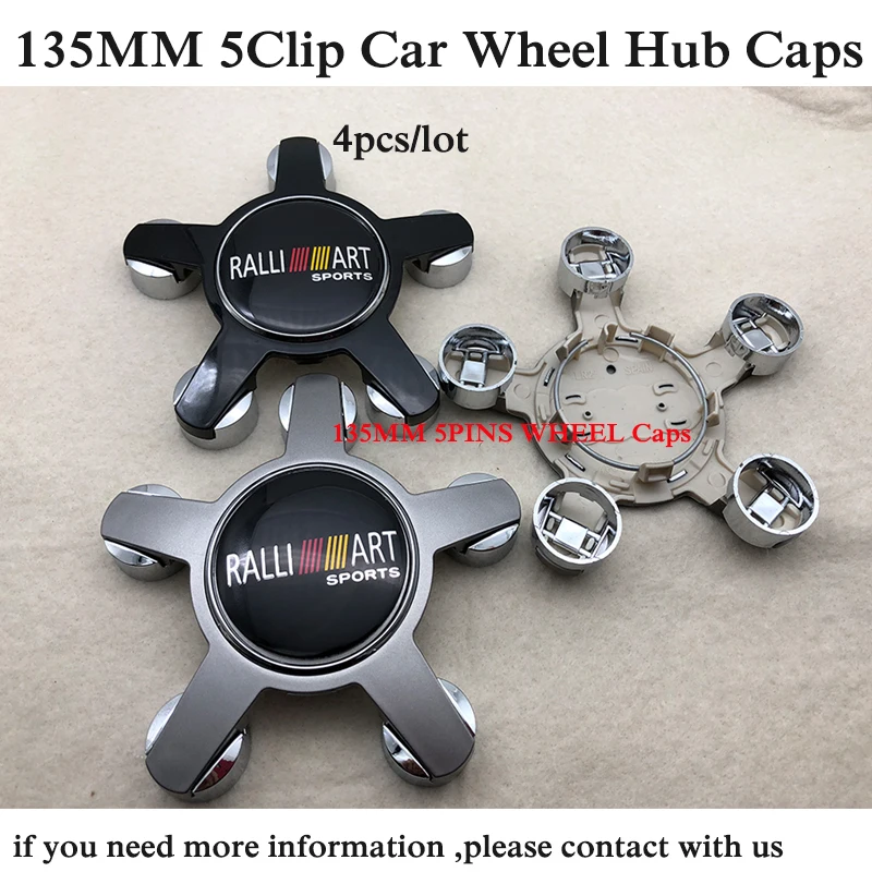 

4pcs/set 135mm 5pins Car Wheel hub Caps For Ralliart Lancer 10 9 EX Eclipse outlander Auto badge Emblem logo Wheel Center Cover