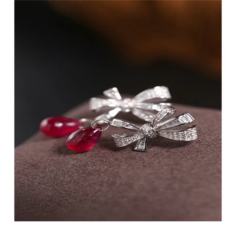 Бренд DAIMI любую ровную поверхность капли воды Рубин Серьги для женщин