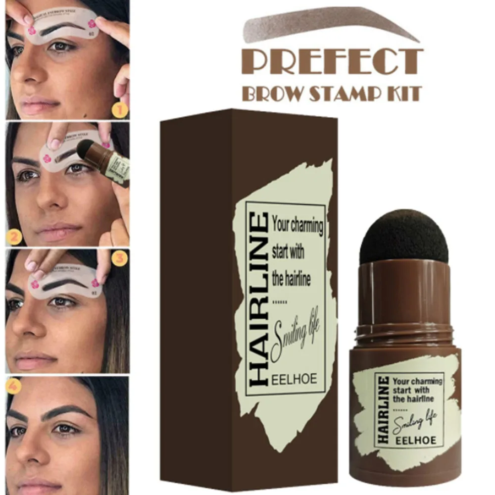 One Step Brow Stamp Kit Professional Eyebrow Stamp Shaping Makeup Set with24 pcs Reusable Eyebrow Stencils