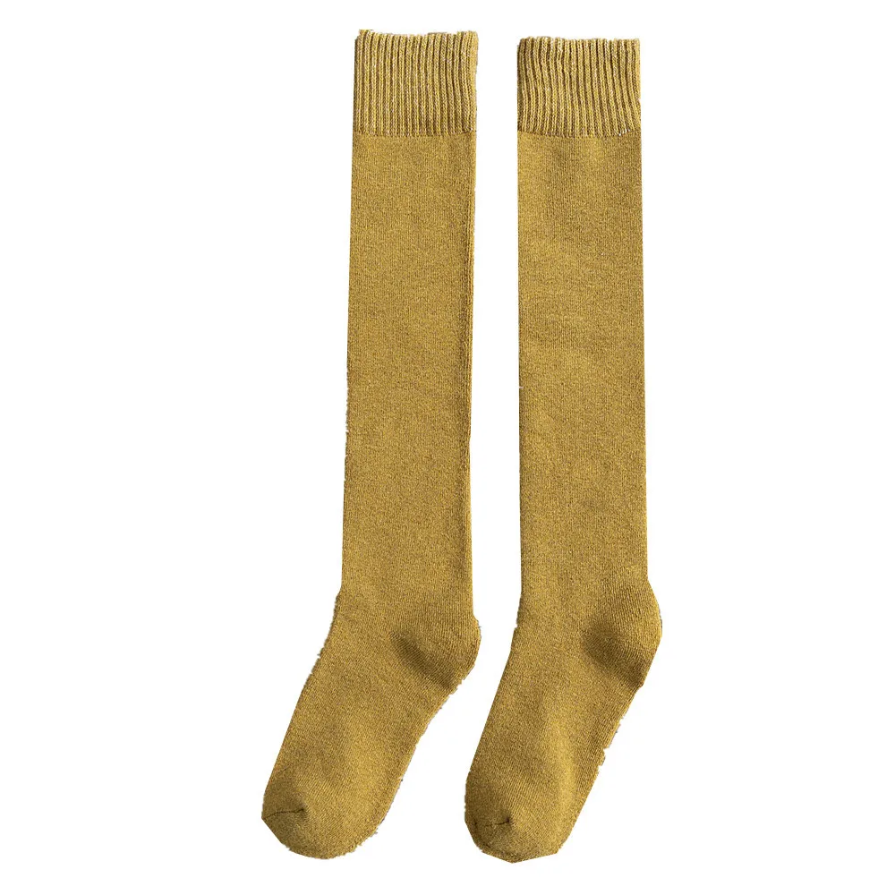 Теплые женские носки теплые шерстяные кашемировые зимние до колена унисекс из