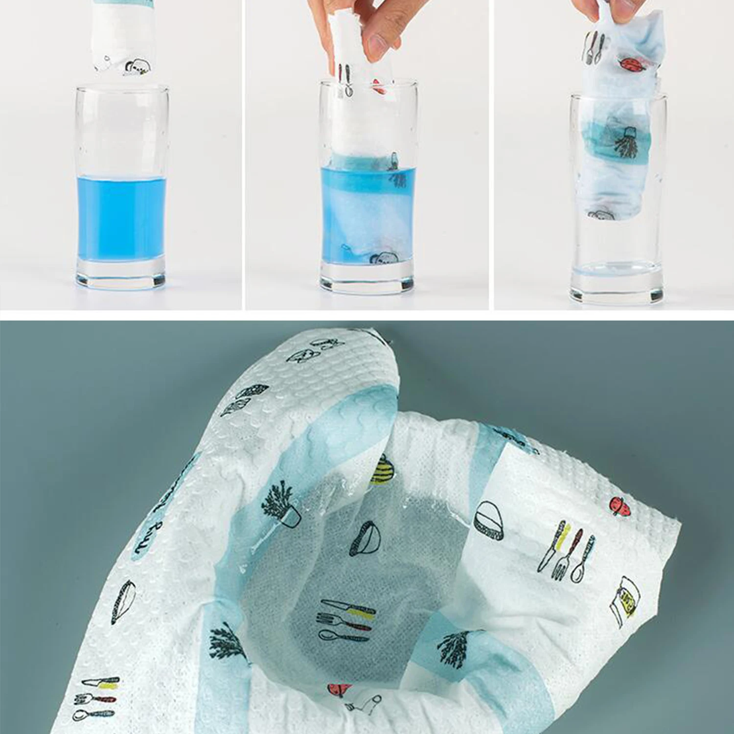 50 шт./рулон одноразовые салфетки для мытья посуды|Чистящие салфетки| |