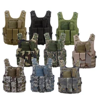 tactical molle vest military paintball vest camping fishing hiking adjustable vest for outdoor hunting gaming protective gear