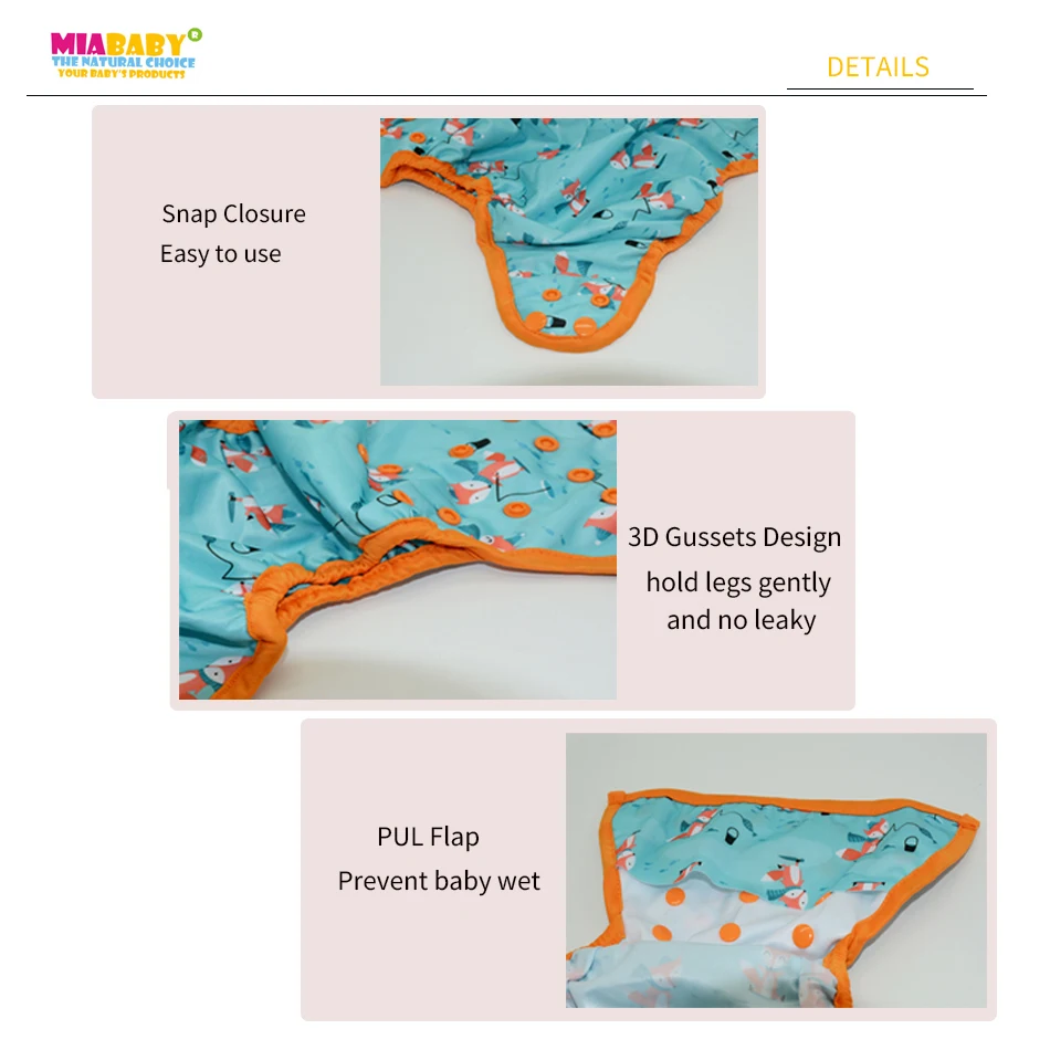 Miababy-cubierta de pa&ntilde;al de tela ecol&oacute;gica lavable, pa&ntilde;ales de tela reutilizables ajustables de Navidad para beb&eacute;s de 0 a 2 a&ntilde;os, 3 a 15kg-4