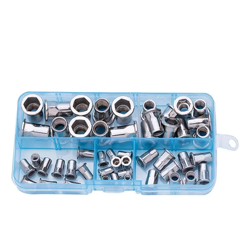 

50Pcs/Set M3 M4 M5 M6 M8 Stainless Steel Flat Head Half Hex Body Nut Inser