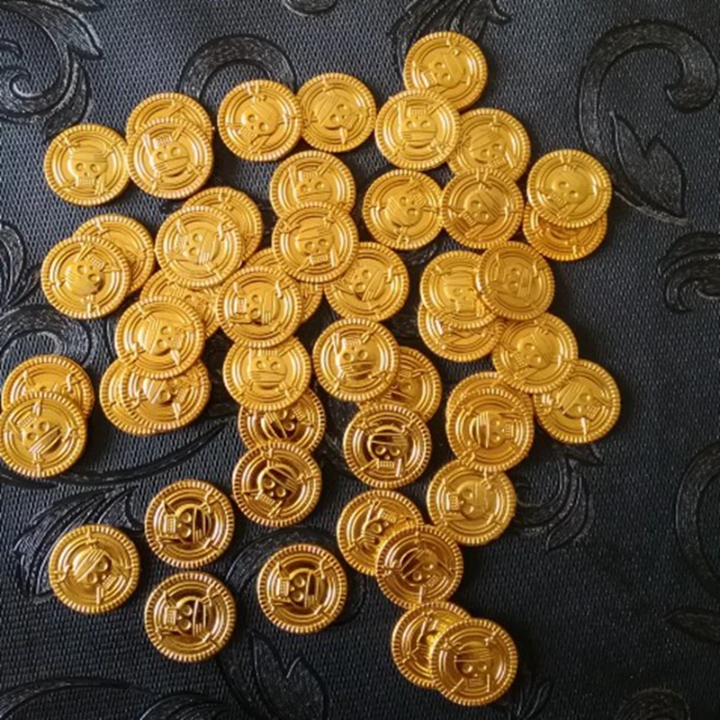 50 шт. золотые монеты пират сокровище игра Хэллоуин игровые деньги пирата